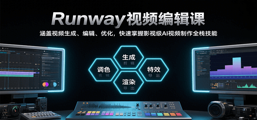 Runway视频编辑课，涵盖视频生成、编辑、优化，快速掌握影视级AI视频制作全栈技能-3YVIP资源库