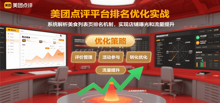 美团点评平台排名优化实战，系统解析美食列表页排名机制，实现店铺曝光和流量提升-3YVIP资源库