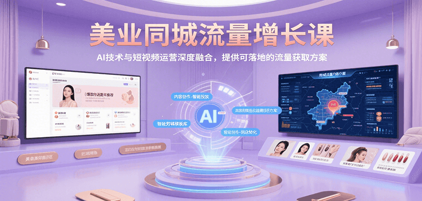 美业同城流量增长课，AI技术与短视频运营深度融合，提供可落地的流量获取方案-3YVIP资源库