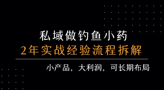 私域做钓鱼小药 每单利润3张+ 详细流程拆解-3YVIP资源库
