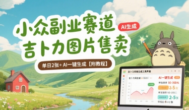 小众副业赛道 吉卜力图片售卖 单日2张+ AI一键生成【附教程】-3YVIP资源库