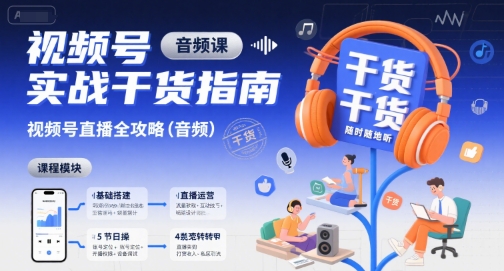 视频号实战干货指南，视频号直播全攻略（音频）-3YVIP资源库