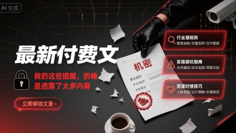 最新付费文：我的这些提醒，的确是透露了太多内幕-3YVIP资源库