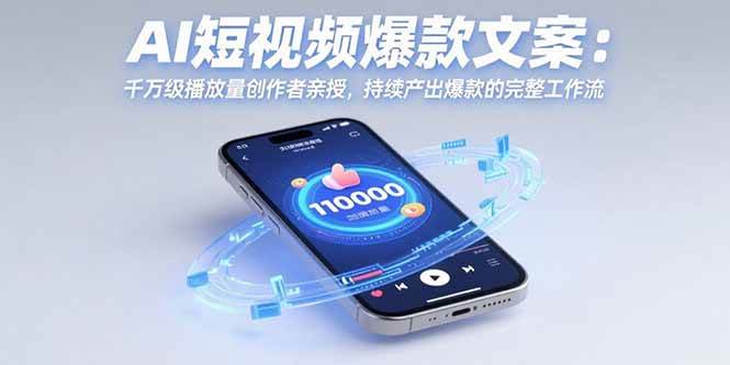 （15569期）AI短视频爆款文案：千万级播放量创作者亲授，持续产出爆款的完整工作流-3YVIP资源库