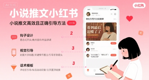 小说推文小红书高转化引导方法实操课，小说推文高效且正确引导方法-3YVIP资源库