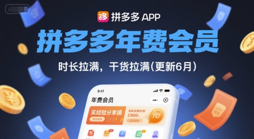 拼多多年费会员，实经验分享操，时长拉满，干货拉满(更新8月)-3YVIP资源库