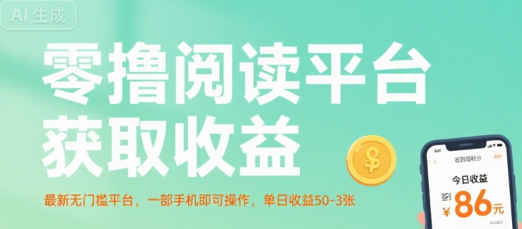 零撸阅读平台获取收益，最新无门槛平台，一部手机即可操作，单日收益50-3张【揭秘】-3YVIP资源库