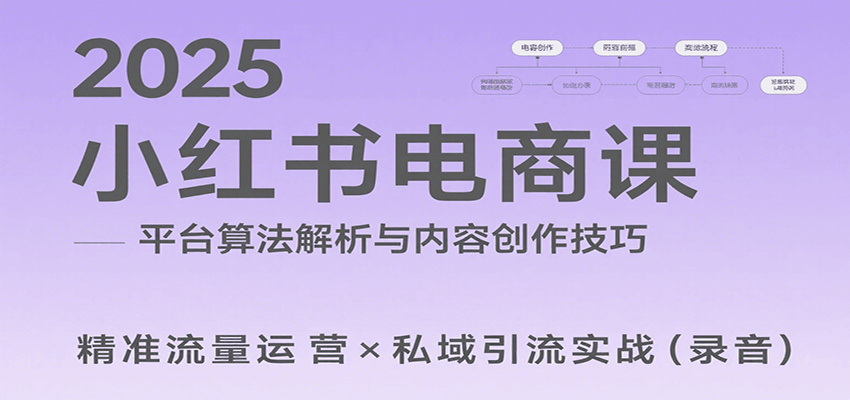 2025小红书电商课：解析算法，创作高转化内容，助力卖家获取流量实现变现（录音）-3YVIP资源库