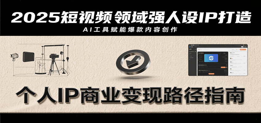 2025短视频领域强人设IP打造，结合爆款案例与AI工具应用，从个人出镜到商业成交转化-3YVIP资源库