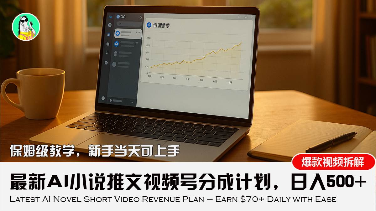 （15614期）最新AI小说推文视频号分成计划，新手小白也能当天日入500+教程-3YVIP资源库