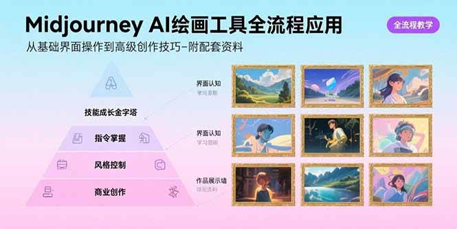 （15628期）Midjourney AI绘画工具全流程应用，从基础界面操作到高级创作-附配套资料-3YVIP资源库