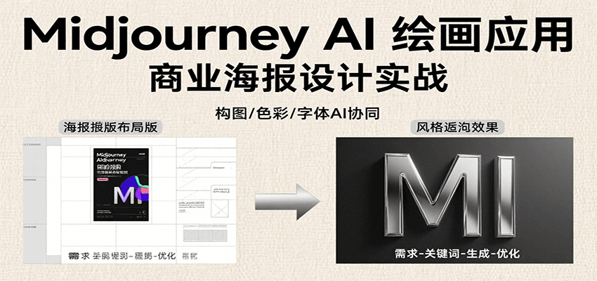 Midjourney AI绘画应用，关键词指令解析、漫画头像制作、海报设计、3D人物生成等-3YVIP资源库