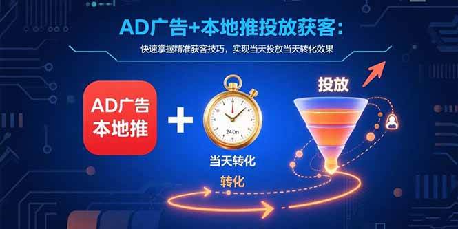 （15637期）AD广告+本地推投放获客：快速掌握精准获客技巧，实现当天投放当天转化效果-3YVIP资源库