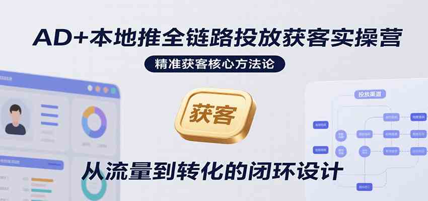AD+本地推全链路投放获客实操营，快速掌握精准获客技巧，当天投放当天转化高效营销-3YVIP资源库