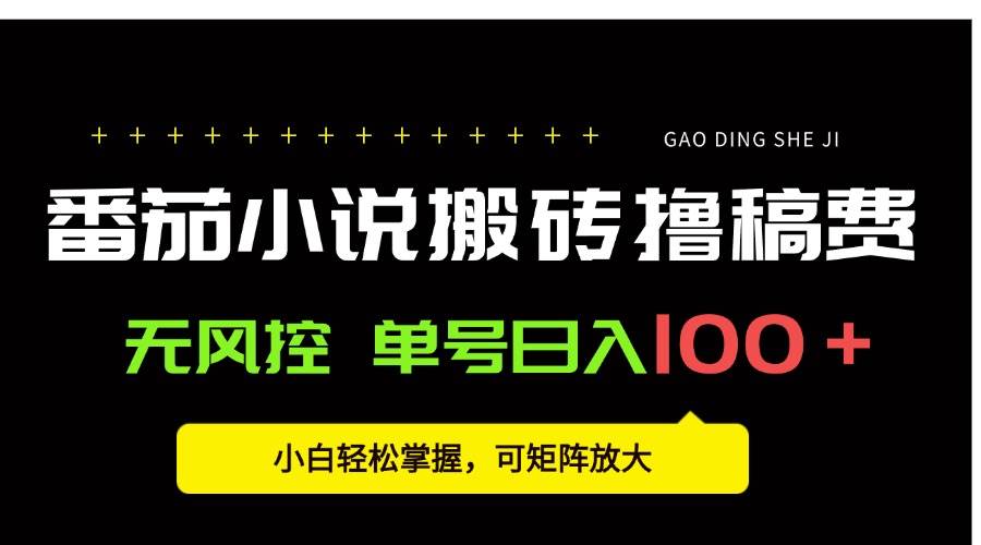 （15651期）番茄小说创作人搬砖赚稿费，无风控单号日入100＋，小白轻松掌握，可矩…-3YVIP资源库