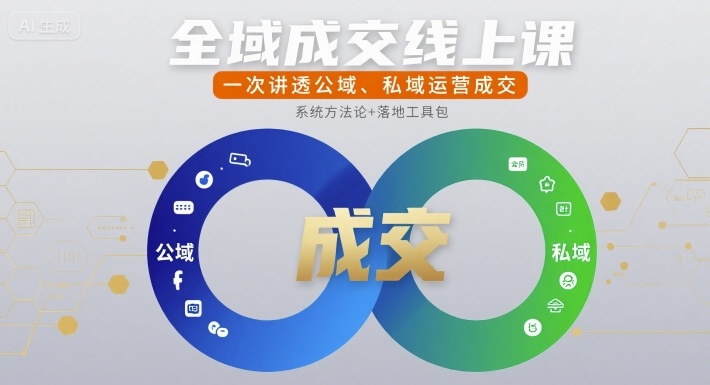 全域成交线上课，一次讲透公域、私域运营成交-3YVIP资源库