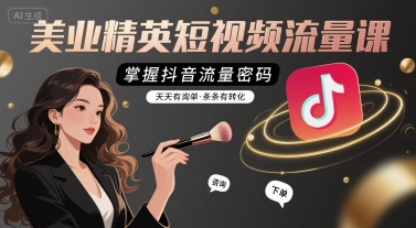 美业精英短视频流量课，掌握抖音流量密码，天天有询单，条条有转化-3YVIP资源库
