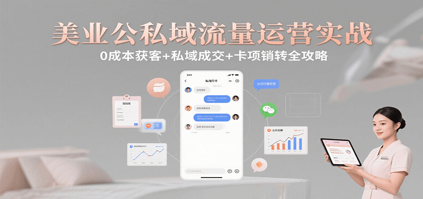 美业公私域流量运营实战：0成本获客+私域成交+卡项销转全攻略-3YVIP资源库