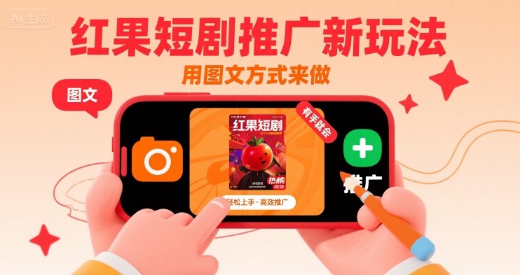 红果短剧推广新玩法，用图文方式来做，有手就会-3YVIP资源库