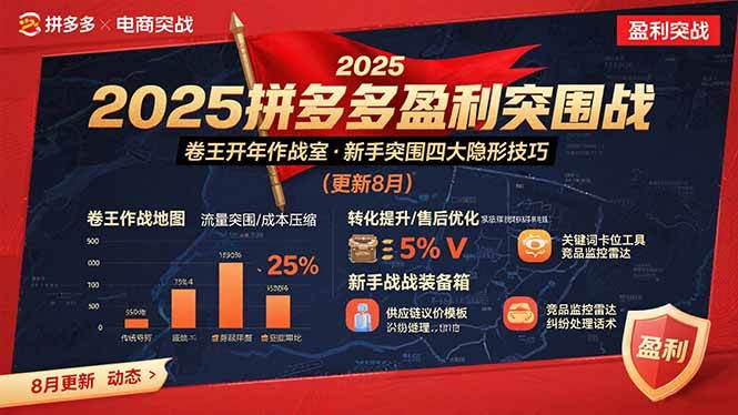 （15687期）2025拼多多盈利突围战：卷王开年作战室，新手突围四大隐形技巧(更新8月)-3YVIP资源库