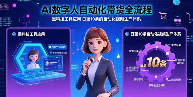 （15699期）AI数字人自动化带货全流程：黑科技工具应用 日更10条的自动化视频生产体系-3YVIP资源库