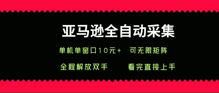 （15704期）亚马逊全自动采集，单机单窗口一天10+，可无限矩阵去做-3YVIP资源库