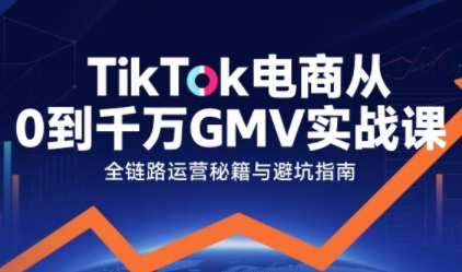 TikTok电商从0到千万GMV实战课，从0到1拆解实战秘籍-3YVIP资源库