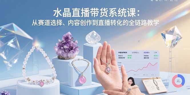 （15721期）水晶直播带货系统课：从赛道选择、内容创作到直播转化的全链路教学-3YVIP资源库