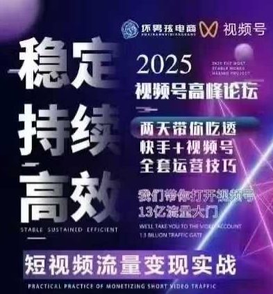 坏男孩电商视频号7月1号线下课，视频号短引、精细化模型打法，三频共振，无人，快手全站精细化运营-3YVIP资源库