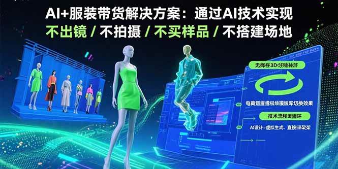 （15728期）AI+服装带货解决方案：通过AI技术实现 不出镜/不拍摄/不买样品/不搭建场地-3YVIP资源库