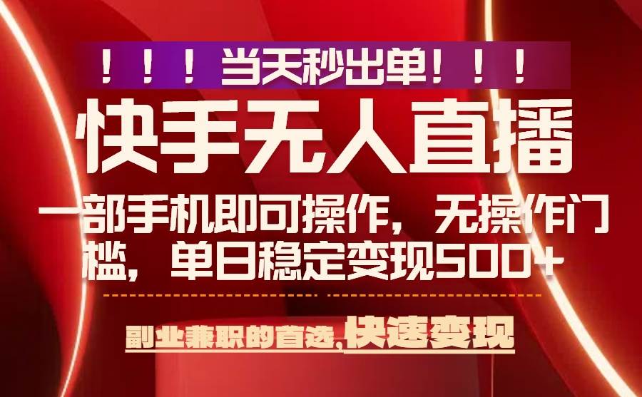 （15733期）当天秒出单，无人直播最新技术，0风控，轻松日入500+-3YVIP资源库