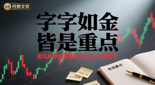 付费文章：字字如金 皆是重点， 看完后 你就清楚该怎么在大A布局了-3YVIP资源库