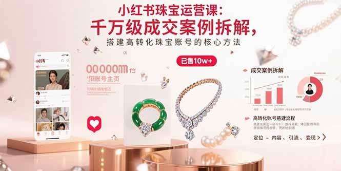 （15742期）小红书珠宝运营课：千万级成交案例拆解，搭建高转化珠宝账号的核心方法-3YVIP资源库