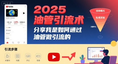 2025油管引流术，分享我是如何通过油管做引流的-3YVIP资源库