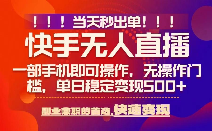 当天秒出单，无人直播最新技术，0风控，轻松日入5张+【揭秘】-3YVIP资源库