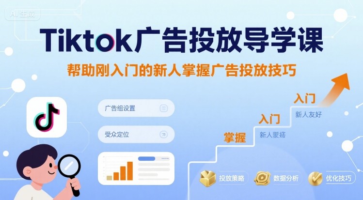 Tiktok广告投放导学课，帮助刚入门的新人掌握广告投放技巧-3YVIP资源库