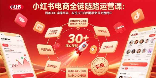 （15751期）小红书电商全链路运营课：涵盖30+实操单元，实现从开店到爆款账号完整闭环-3YVIP资源库