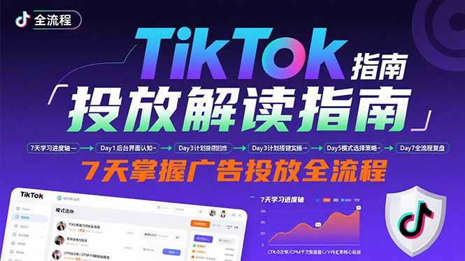 （15753期）TikTok投放解读指南：后台操作/计划建立/模式选择，7天掌握广告投放全流程-3YVIP资源库