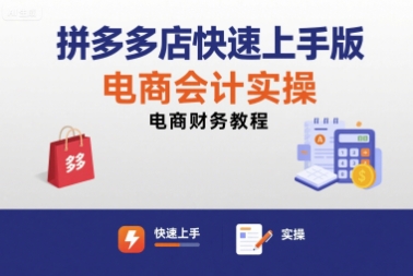 拼多多店快速上手版电商会计实操-电商财务教程-3YVIP资源库