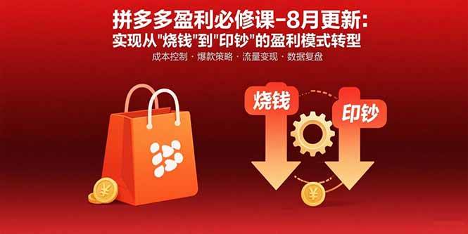 （15771期）拼多多盈利必修课-8月更新：突破运营瓶颈 实现从烧钱到印钞的盈利模式转型-3YVIP资源库