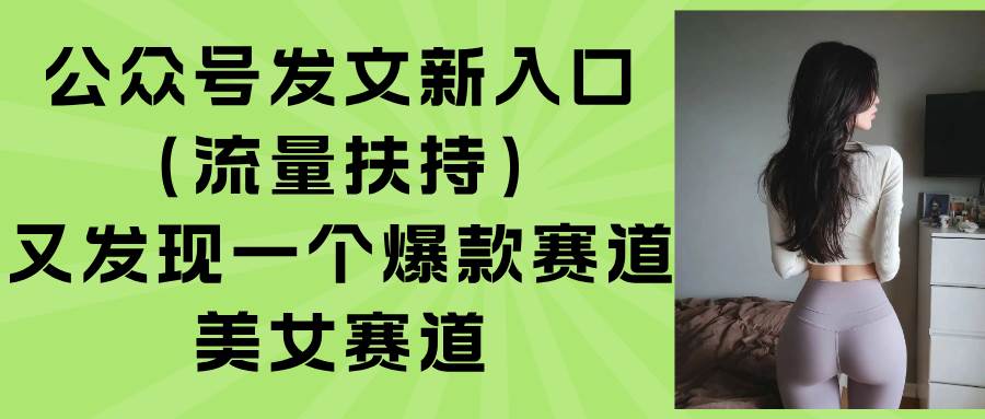 （15781期）公众号发文新入口（流量扶持），又发现一个爆款赛道：美女赛道-3YVIP资源库
