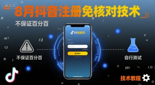 8月抖音注册免核对技术，不保证百分百，自测-3YVIP资源库