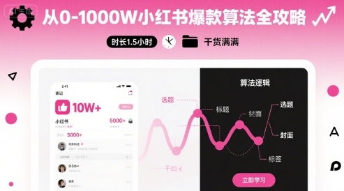 从0-1000W小红书爆款算法全攻略，时长1.5小时，干货满满-3YVIP资源库