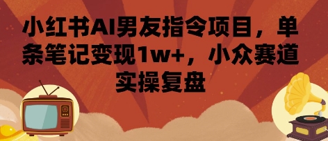 小红书AI男友指令项目，单条笔记变现1w+，小众赛道实操复盘-3YVIP资源库