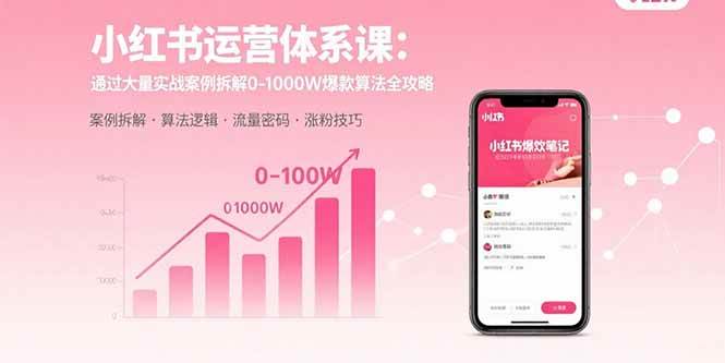 （15792期）小红书运营体系课：通过大量实战案例拆解0-1000W爆款算法全攻略-3YVIP资源库