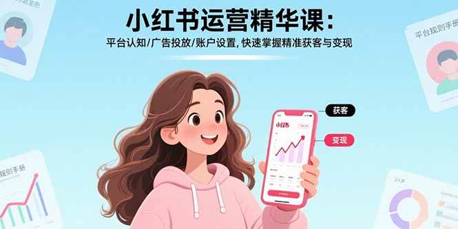 （15795期）小红书运营精华课：平台认知/广告投放/账户设置,快速掌握精准获客与变现-3YVIP资源库