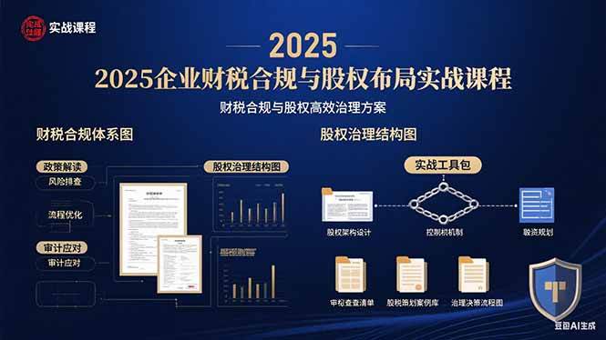 （15802期）2025企业财税合规与股权布局的实战课程：财税合规与股权高效治理方案-3YVIP资源库