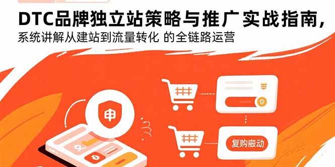 （15818期）DTC品牌独立站策略与推广实战指南，系统讲解从建站到流量转化的全链路运营-3YVIP资源库