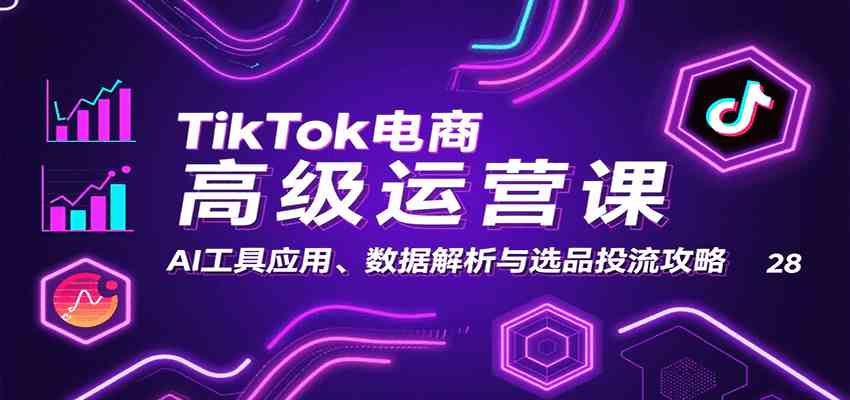 TikTok电商高级运营课：AI工具应用、数据解析与选品投流攻略-3YVIP资源库