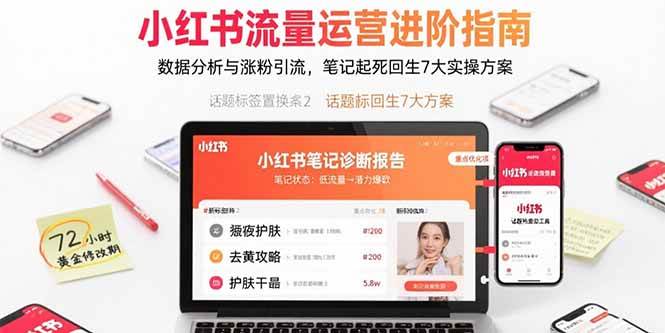 （15827期）小红书流量运营进阶指南，数据分析与涨粉引流，笔记起死回生7大实操方案-3YVIP资源库